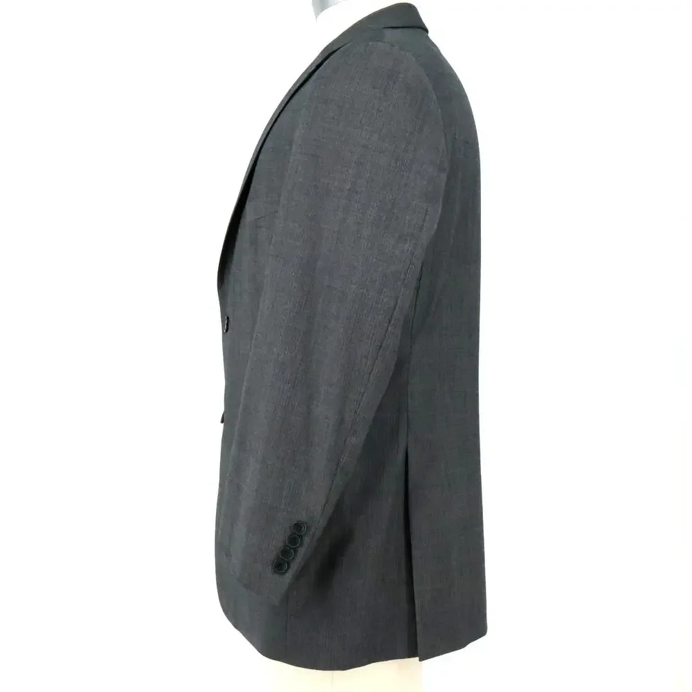 Kenneth Cole Sport Coat Mens 44R Gray Wool Jacket Lined Blazer Awearness Preppy